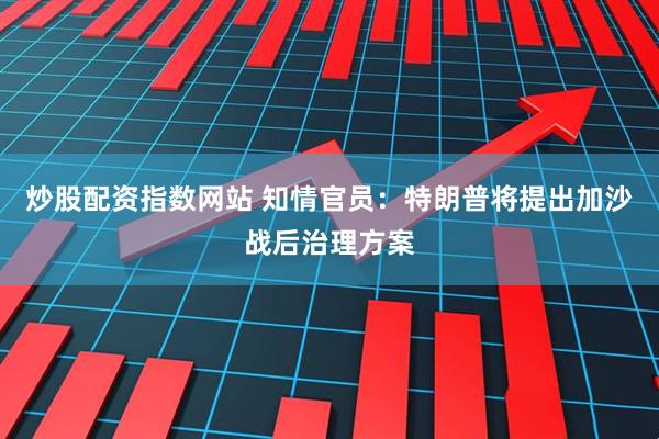 炒股配资指数网站 知情官员：特朗普将提出加沙战后治理方案